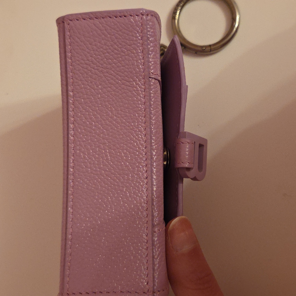 Balenciaga Purple Leather Card Holder W/ Keychain - Picture 5 of 12